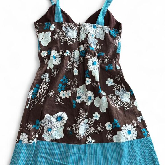 Vintage Y2k Charlotte Russe Brown Floral Print Midi Dress - Picture 2 of 5